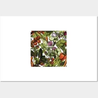 Vegetable nature pattern on white Posters and Art